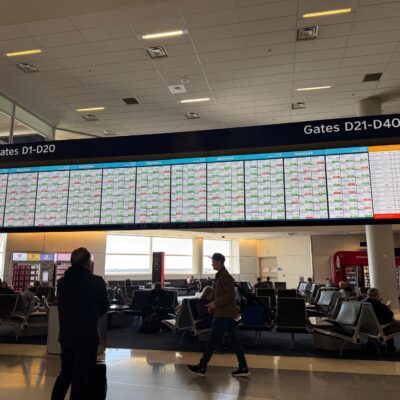 DFW departure board