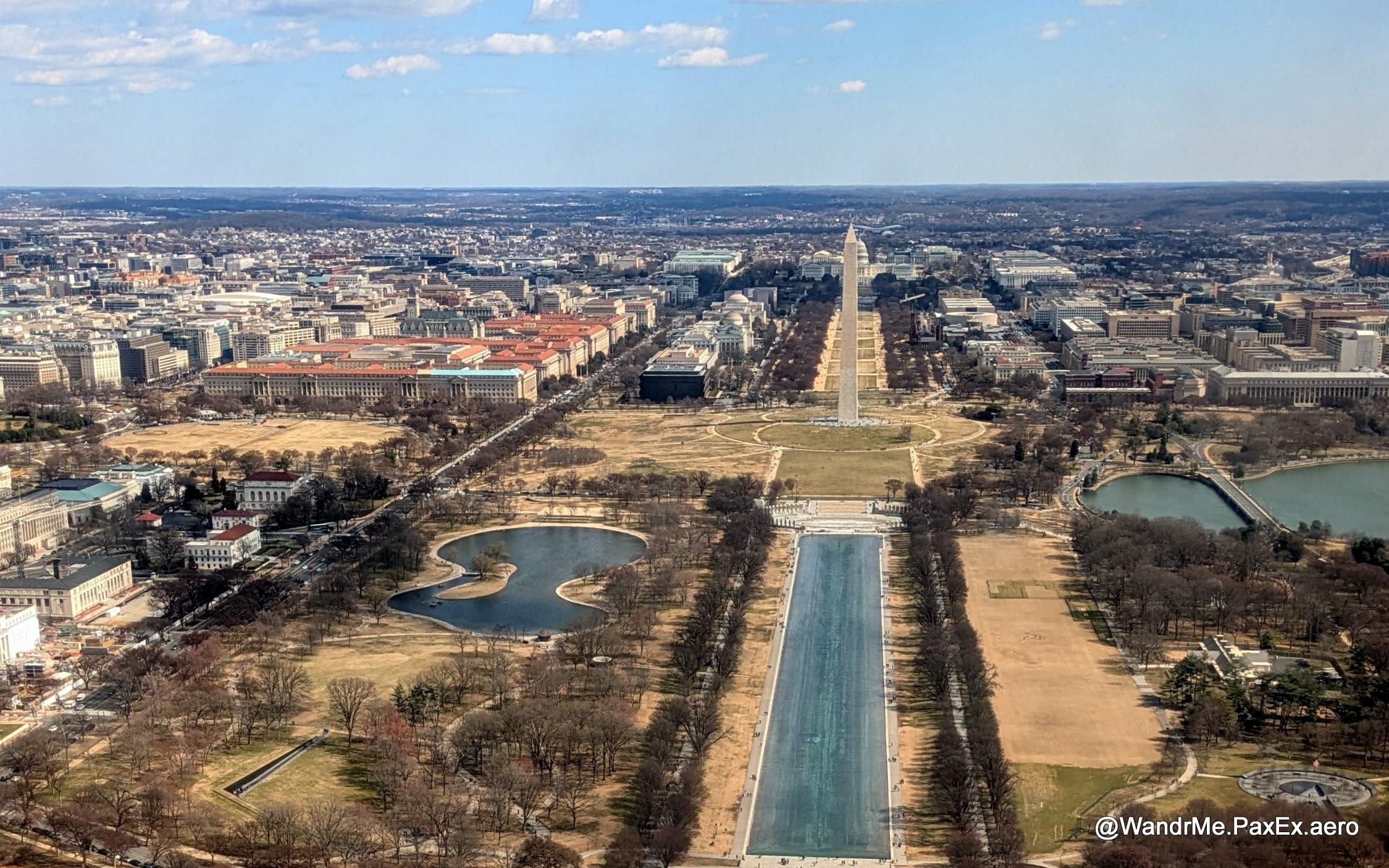 Looking down on the National Mall from the River Visual approach into DCA.