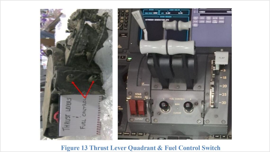 AAIB photo of the recovered thrust console