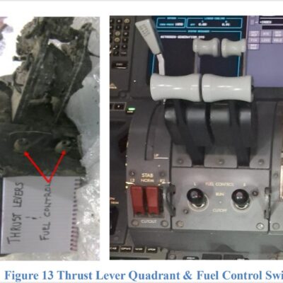 AAIB photo of the recovered thrust console