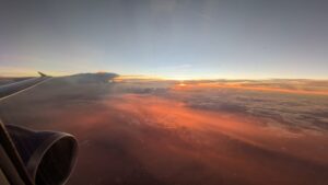 sunset orange glow on clouds