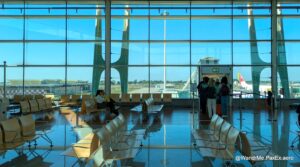 airport terminal with giant glass windows